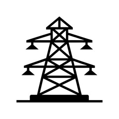 electricity tower icon silhouette vector art