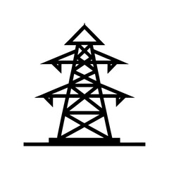 electricity tower icon silhouette vector art