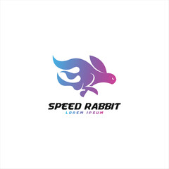 Fototapeta premium Speed rabbit logo design template