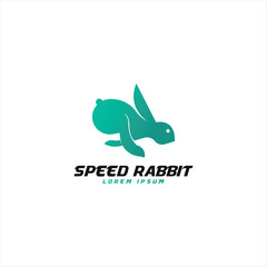 Speed rabbit logo design template