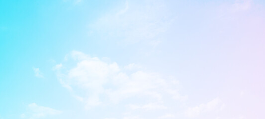 Beautiful clouds and blue sky with pastel color
