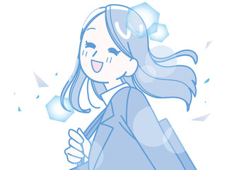 スーツ姿の笑顔の女性