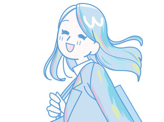 スーツ姿の笑顔の女性