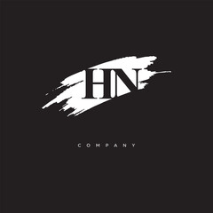 HN Brush Monogram Logo – Creative Minimalist Letter mark for Luxury Branding & Elegant Identity Design
