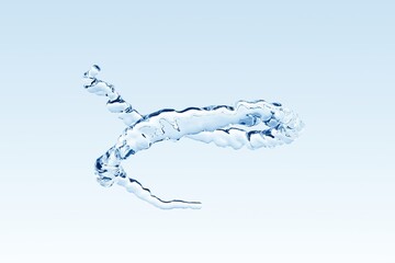 螺旋を描く上昇する水の造形の3Dイラスト