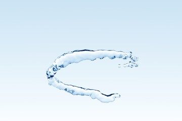 螺旋を描く上昇する水の造形の3Dイラスト