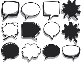 Set of comic speech bubbles. Cartoon vector illustration
