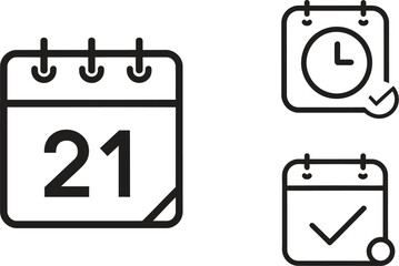 Calendar Icon collection. Set of calendar symbols. Meeting Deadlines icon. Time management .Appointment schedule flat icon icon
