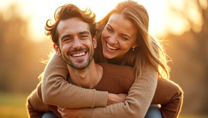 Fototapeta premium Couple piggyback