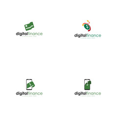Digital finance logo design template