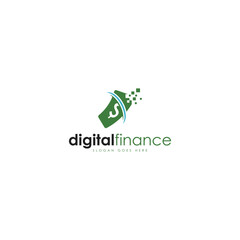Digital finance logo design template