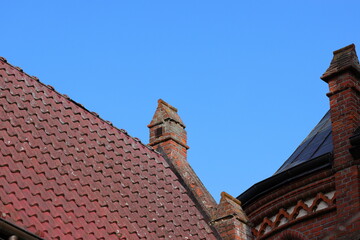 Colorful roofs buildings and the blue sky