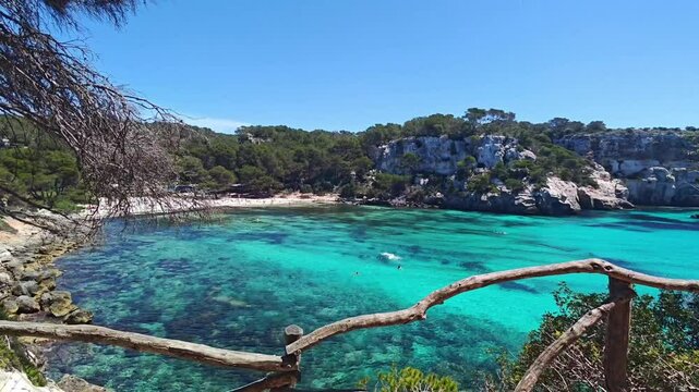 Cala Macarella Its waters are an intense turquoise color, ideal for swimming