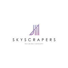 Skyscrapers logo design template