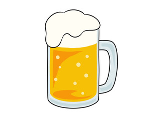 ジョッキに注がれて泡があふれているビール