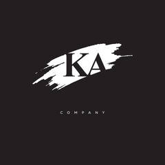 KA Brush Monogram Logo – Creative Minimalist Letter mark for Luxury Branding & Elegant Identity Design