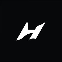 Flat style H logo in black and white, suitable for modern brands, corporate identity, startups, creative businesses, and clean professional visual branding.