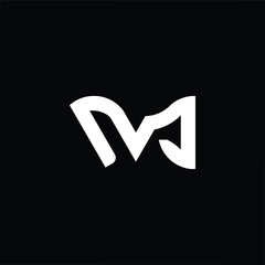 Black and white flat M logo with clean lines, ideal for branding, digital agencies, startups, modern business identity, and professional design projects.