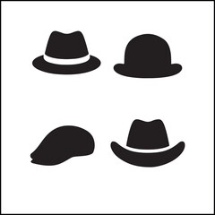 Hats Silhouettes Icon Set