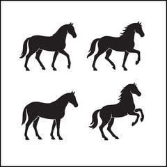 Horses Silhouettes Icon Set