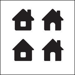 Houses Silhouettes Icon Set