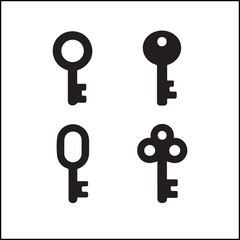Keys Silhouettes Icon Set