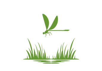 Dragonfly Flat Illustration Vector Isolated by AZ for Books, Arts, Design and Decoration Graphic Asset