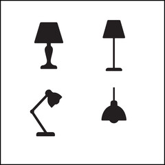 Lamps Silhouettes Icon Set