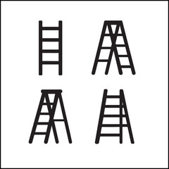 Ladders Silhouettes Icon Set