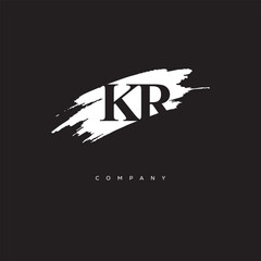 KR Brush Monogram Logo – Creative Minimalist Letter mark for Luxury Branding & Elegant Identity Design