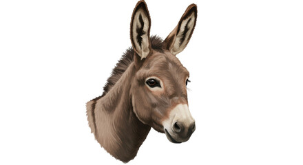 Fototapeta premium Isolated Donkey Head with Soft Brown