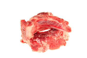 Fresh pork chop on a white background