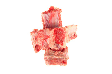 Fresh pork chop on a white background