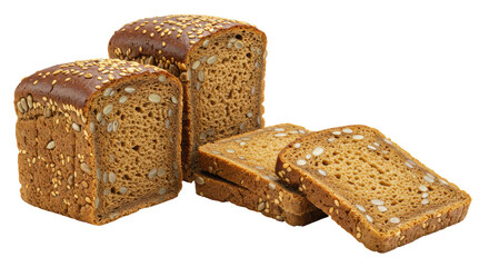Isolated Sliced Bread with Seeds