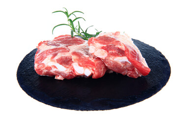 Fresh pork chop on a white background