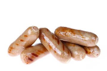 Sausages, isolated on a white background