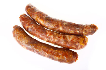 Sausages, isolated on a white background