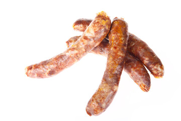 Sausages, isolated on a white background