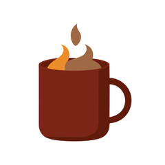 Hot chocolate mug vector art illustration