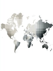 World map with shaded regions