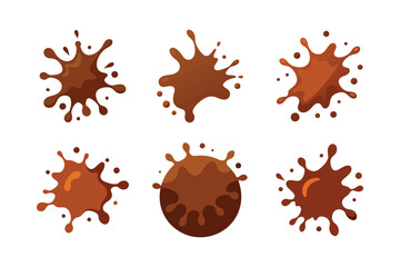 Set of chocolate splash vector art illustration
