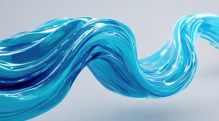 Fluid, turquoise ribbon, abstract swirls