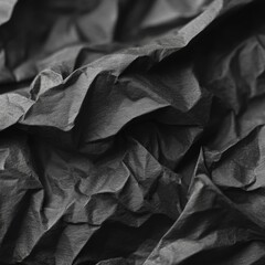 Close-up view of crumpled black paper (1)