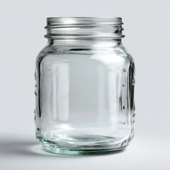 Clear glass jar, empty and ready