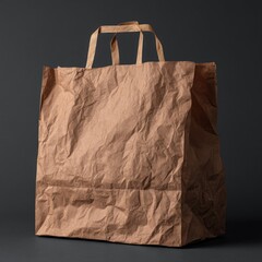 Recycled brown paper shopping bag