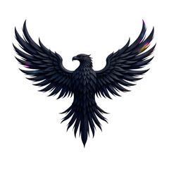 Obraz premium Black eagle emblem design with orange gradient accents high resolution image