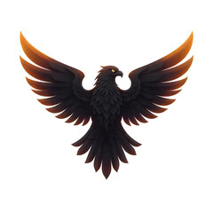 Obraz premium Majestic eagle logo with sharp feathers and spread wings high resolution image