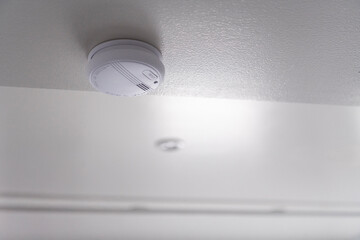 Smoke detector mounted on ceiling