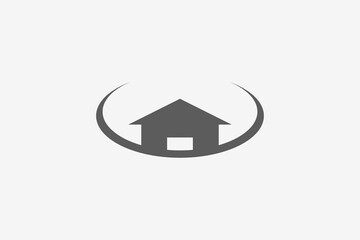 Home and circle minimalist logo