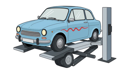 Isolated Car on Lift